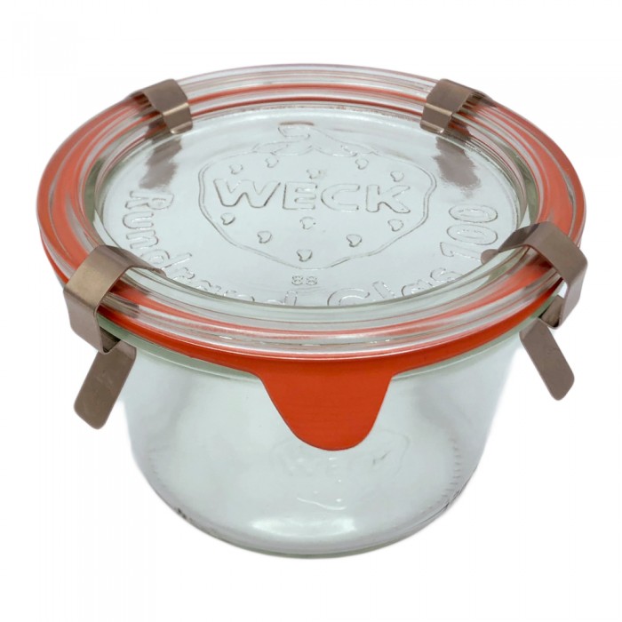 WECK - 6 vasetti in vetro da 370 ml (1/4 litri) con anello in